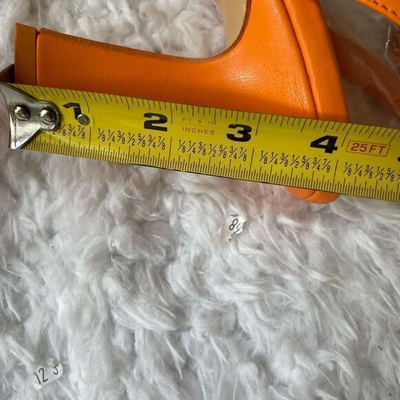 Lemonade Cicely Orange platform square toe strap ankle strap sandals size 10 - Picture 9 of 10